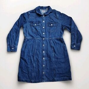 Levi's Denim Shirt Dress Women's Size XL Long Sleeve Button Down Western Style